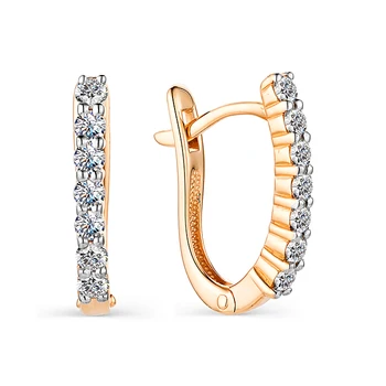 

Gold earrings 585 silver with stones: Diamond, women's earrings, fashion jewelry, female, natural stones.
