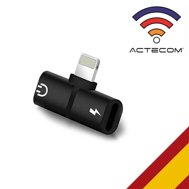 Actecom Adaptador 8 Pin Compatible Con Iphone Carga Y Audio Auriculares  Cascos Dorado con Ofertas en Carrefour