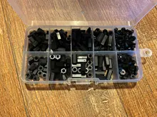 Tornillo de nailon M3NH1 M3, separador de nailon hexagonal Blanco/Negro, cabeza plana, espaciado de plástico de nailon, tuercas, 300 Uds.