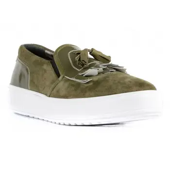 

FootCourt- Green Suede Shoes Wedge Shoes For Men Slip On Breathable Walking Shoes Lace Up Flat Shoes Designer Vintage sneakers