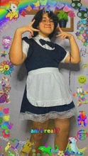 Maid Cosplay Costume Outfit Blocked Pinafore Short-Sleeves Lolita-Dress Halloween Girls