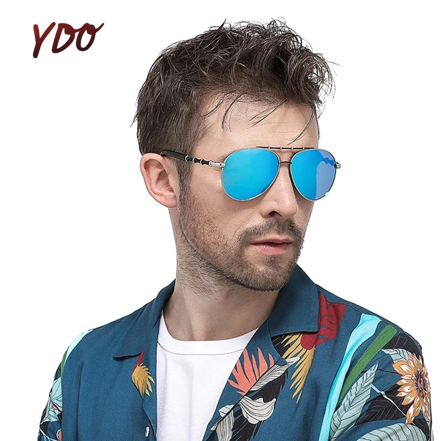 YDO Новые поляризованные солнцезащитные очки для мужчин и женщин модные UV400 Пилот солнцезащитные очки зеркальные линзы авиационные винтажные мужские солнцезащитные очки Металлические оттенки
