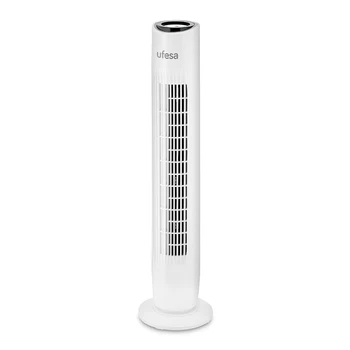 

Ufesa TW1500 - Ventilador de torre, 45W, 3 velocidades, Temporizador de 2 horas, Mando a distancia, Oscilación izquierda/derecha