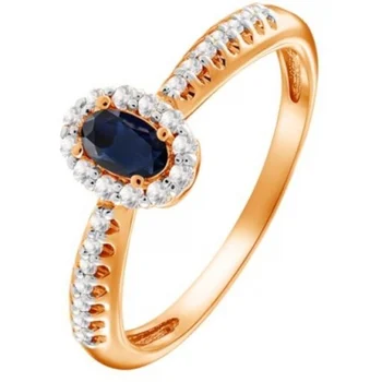 

Lucas gold ring with sapphire and red gold diamonds