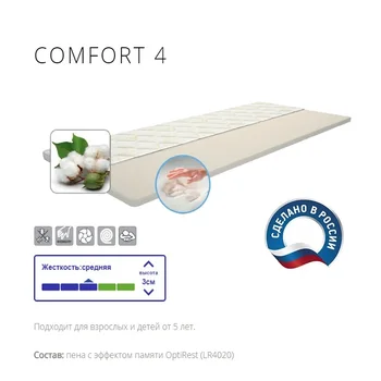 

Mattress sofa topper IQ sleep comfort4, height = 3 cm., for Bedroom for living room, on bed sofa