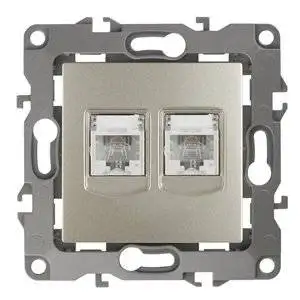 

12-3106-04 era socket telephone dual 2xrj11, era 12, champagne 5055945500998