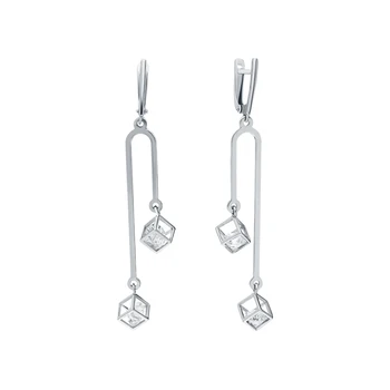 

Silver earrings with cubic zirconia sunlight sample 925