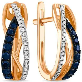 

Lucas gold earrings with sapphires and diamonds in red gold