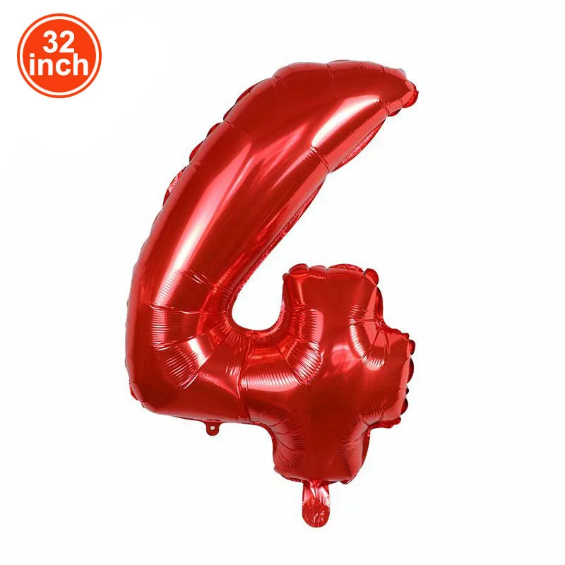 Red Large Numbers Balloon 32 Inch  1 2 3 4 5 6 7 8 9 Racer Birthday Ball Digit bachelorette balloons Figure Golob Ballon