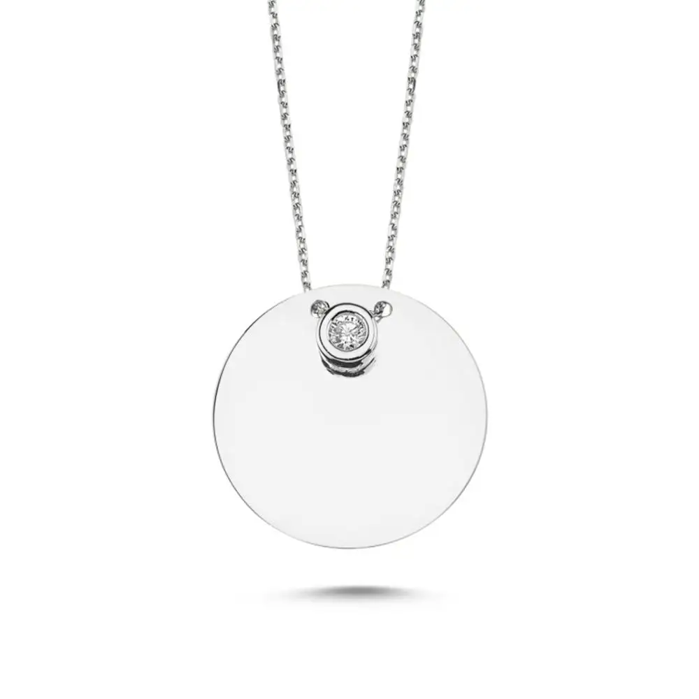 silver 925 пробы Серебряное ожерелье, ювелирная пластина, стильный женский подарок, качественное ювелирное изделие из Турции - Цвет камня: silver