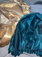 Gorro de satén Reversible para el pelo, doble capa, ajustable, para dormir por la noche, para rizos, Accesorios para peinados