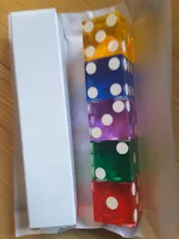 Casino Dice 19mm Numbers Clear Translucent 5pcs of with Razor-Edges And Matching Serial