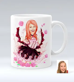 

Personalized Women 'S Abstract Caricature Of White Mug Bardak-12