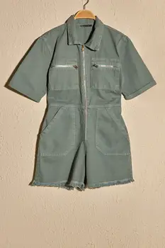 

Trendyol Beli Fitted Denim Shorts Jumpsuit TWOSS20TU0122