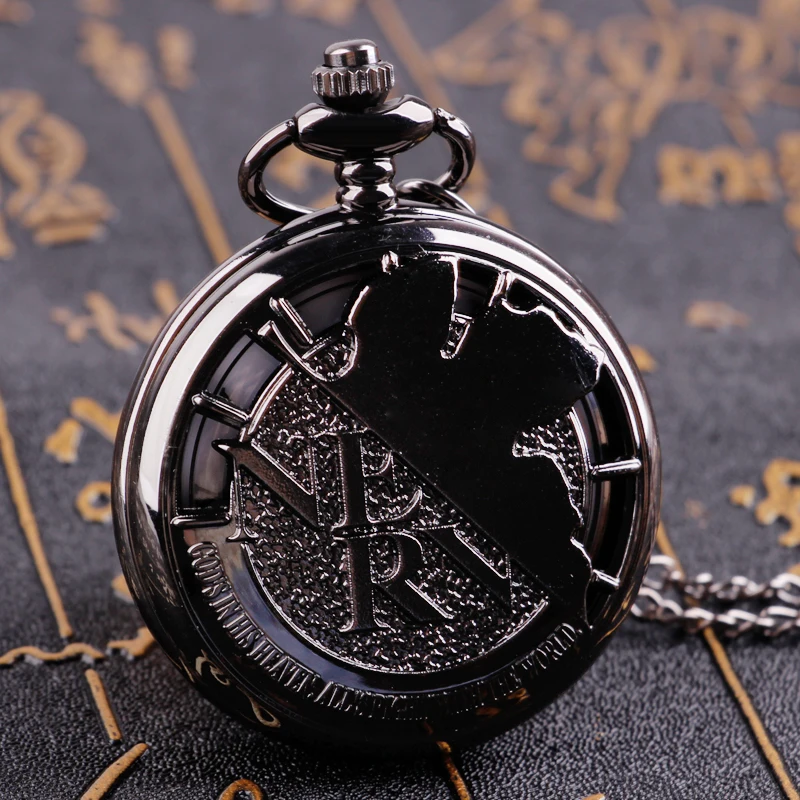 

Acrylic Mirror Black Bronze Quartz Pocket Watch For Men Steampunk Antique Necklace Pendant with Chain Gifts reloj de bolsillo