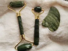 Massager Skin-Care-Tools Face-Roller Gua Sha Jade-Stone Beauty Anti-Wrinkle Double-Heads