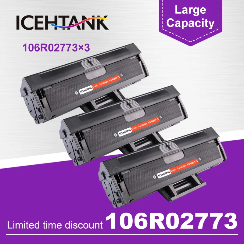 

ICHTANK 3pcs Toner Cartridge For Xerox Phaser 3020 WorkCentre 3025 Compatible 106R02773 Black Toner Cartridge for Xerox 3020