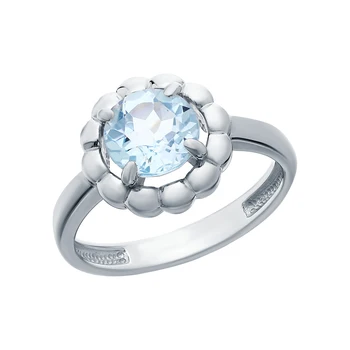 

Silver ring with Topaz sunlight sample 925