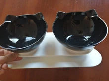 Cat-Bowls Feeders Raised-Stand Dogs Cats Double Non-Slip with Pet-Food 