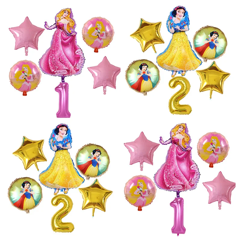 6 шт. на день рождения Белоснежка Аврора принцессы Белль шесть шары в форме