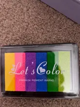 Almohadilla de tinta no tóxica de seguridad, 6 colores, almohadilla de tinta creativa de arco iris, sello de goma a base de aceite para impresión de dedos de niños, regalo artístico para niños