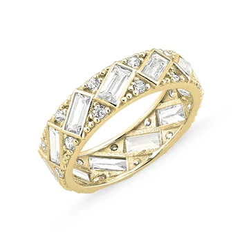 

Silver 925 Sterling Baget Zircon Cubic Zirconia Tamtur Ring