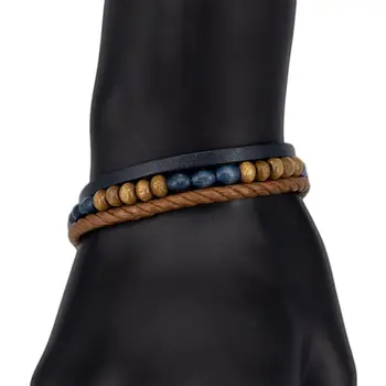 

Leather bracelet (genuine leather, magnetic lock, multi-colored) 53635