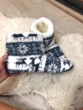 House Slippers Floor-Shoes Flip-Flops Christmas Winter Fur Plush Warm Cotton Indoor Fourrure