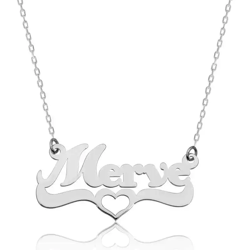 

Sterling silver Personalized Heart Name Necklace