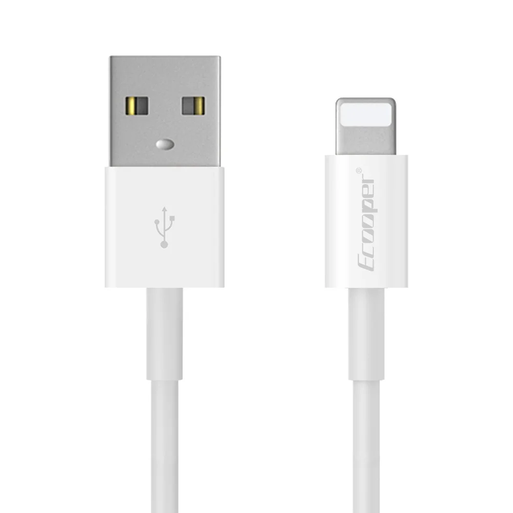 USB to Light-ning Сертифицированный usb-кабель Ecooper MFi для освещения 2.4A для iphone X XS XR XS MAX для iPad для iPod для iphone 7, 7 plus 6S 65 - Цвет: USB to Light-ning