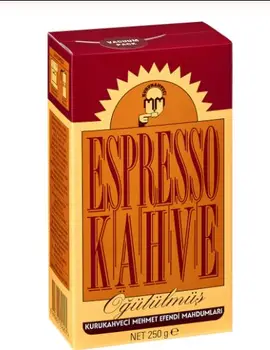 

Turkish coffee Pleasant warm relaxing warm kKurukahveci Mehmet Efendi coffee Espresso 250 gr vacuum packaging
