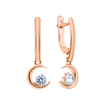 

Gold earrings with Topaz sunlight sample 585