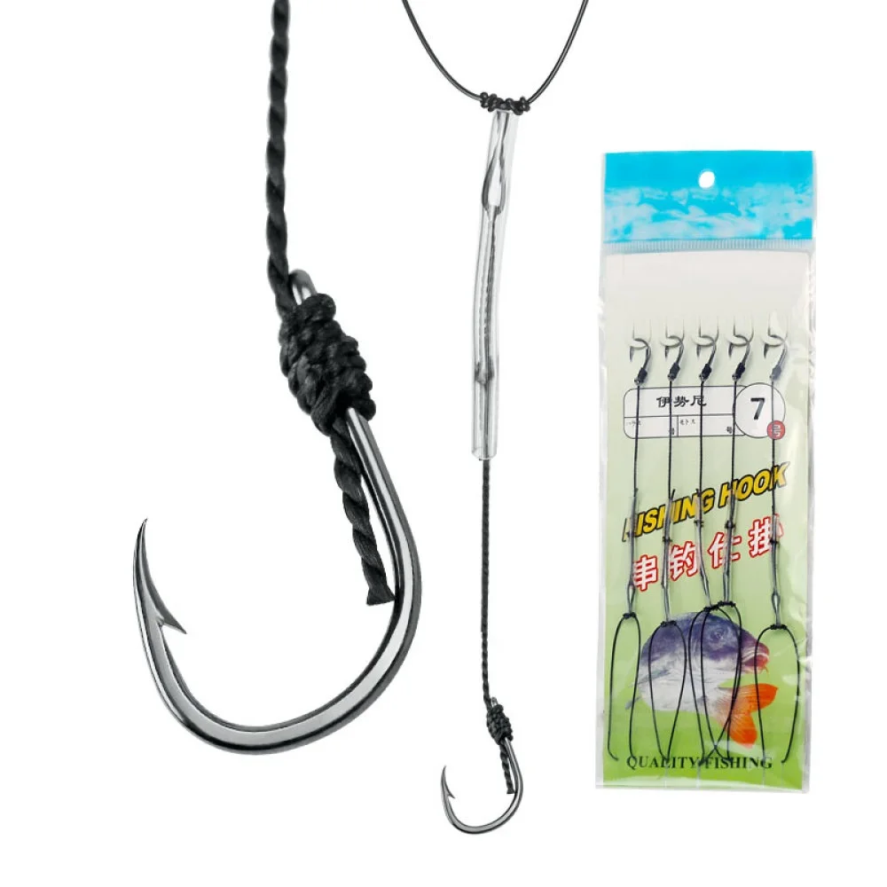 

ISEAMA Fishing Hook Barbed High Carbon String Hook 5 Ise Hooks Freshwater Anti-Wrap Carp Sea Fishing Accessories Sharp Hooks
