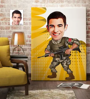 

Personalized Soldier Cartoon Canvas Table (70x100 cm.) 1