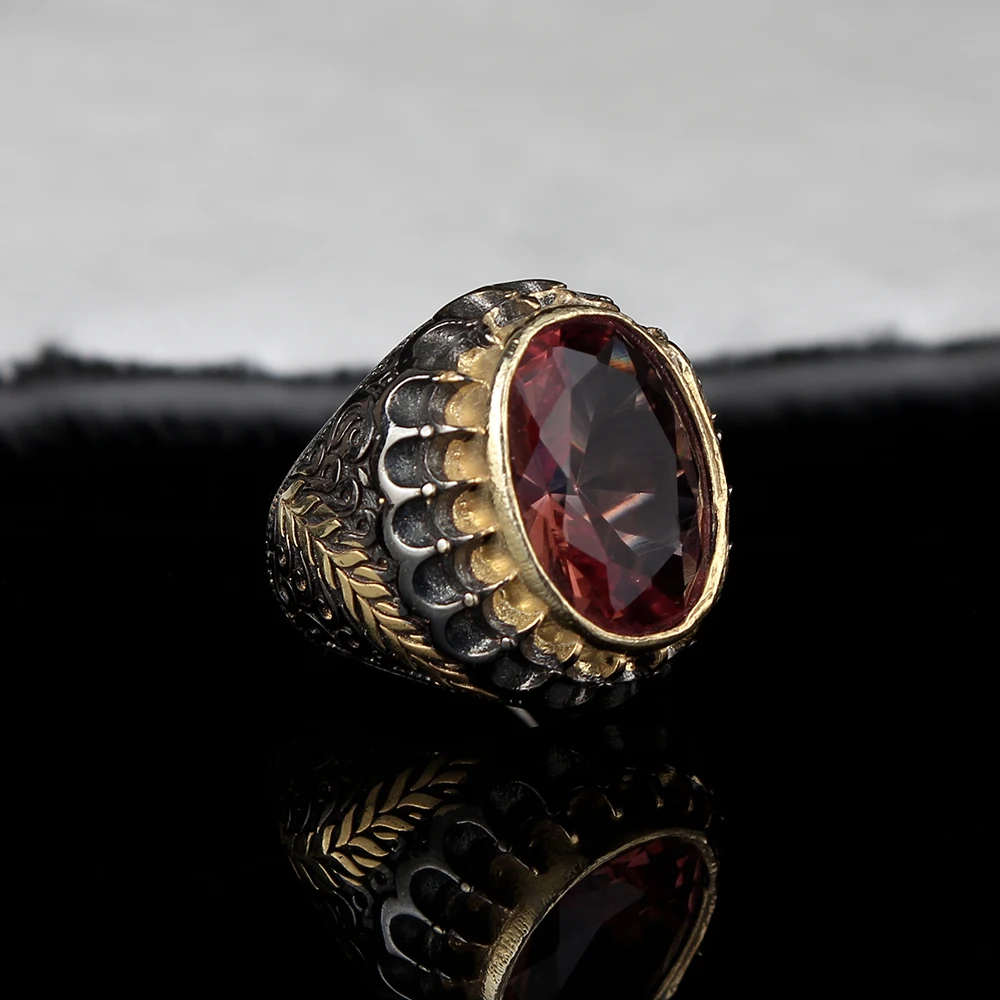 Мужское серебряное кольцо с зултанитом ручной работы, мужское серебряное кольцо 925 пробы, кольцо с зултанитом, Серебряное овальное кольцо с