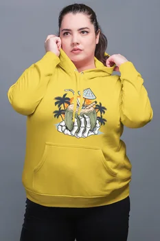 

Angemiel Wear Holidaymaker Skeleton Yellow Women 'S Hooded Sweatshirt