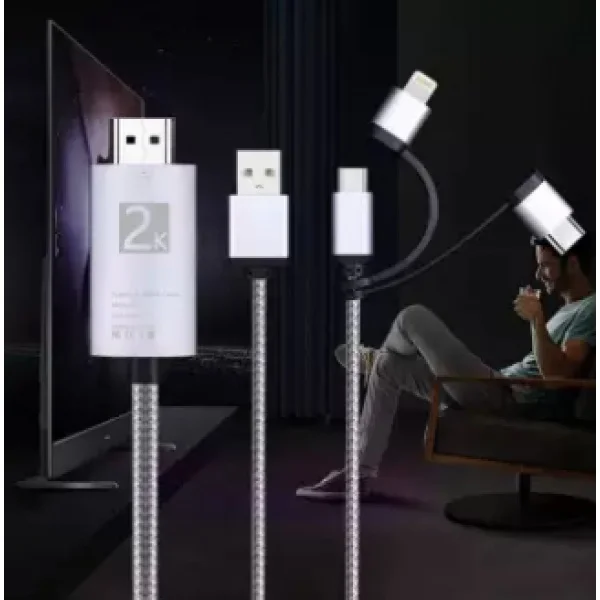 Зеркальный адаптер Phone to HDTV Cabel 3-в-1