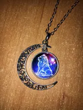 Collar de 12 Constelaciones signos del zodiaco cabujón de cristal pendiente de luna creciente cadena de clavícula collar de regalo de cumpleaños para mujer