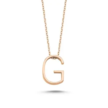 

Angemiel 925 Silver-G-Letter Ghost Pendant-Rose Gold Plated