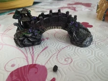 Tanque de peces de acuario decorativo Vintage puente adornos de paisaje árbol para pabellón plantas resina diseño suministros para mascotas casa Decoración