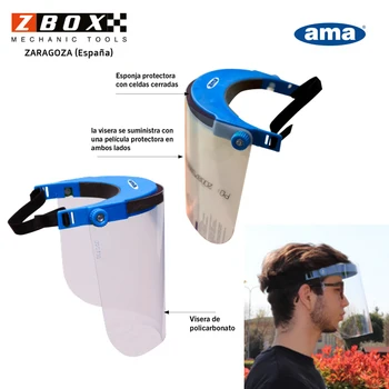 

PACK COMPUESTO 10 U VISERA PROTECTORA AJUSTABLE POLICARBONATO TRANSPARENTE EN-166: 2001 PARA EPI DE PROTECCIÓN. CERTIFICACION CE