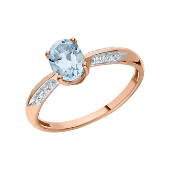 

Gold ring with Topaz and cubic zirconia sunlight sample 585