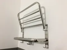 Towel-Holder Can-Be-Folded-Hanger Home-Accessories Stainless-Steel Bathroom Black Wall-Mounted