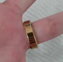 Anillo de acero inoxidable de 6mm para hombre y mujer, sortijas de dedo Color oro, joyería de boda, regalo