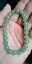 Ling Xiang-pulsera de Aventurina verde para hombre y mujer, joyería natural de moda, 4-12mm, accesorios y amuletos