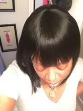 Pelucas de Bob corto liso LOVE ME para mujeres negras, peluca con malla frontal colorida, pelo sintético, fibra resistente al calor, Cosplay