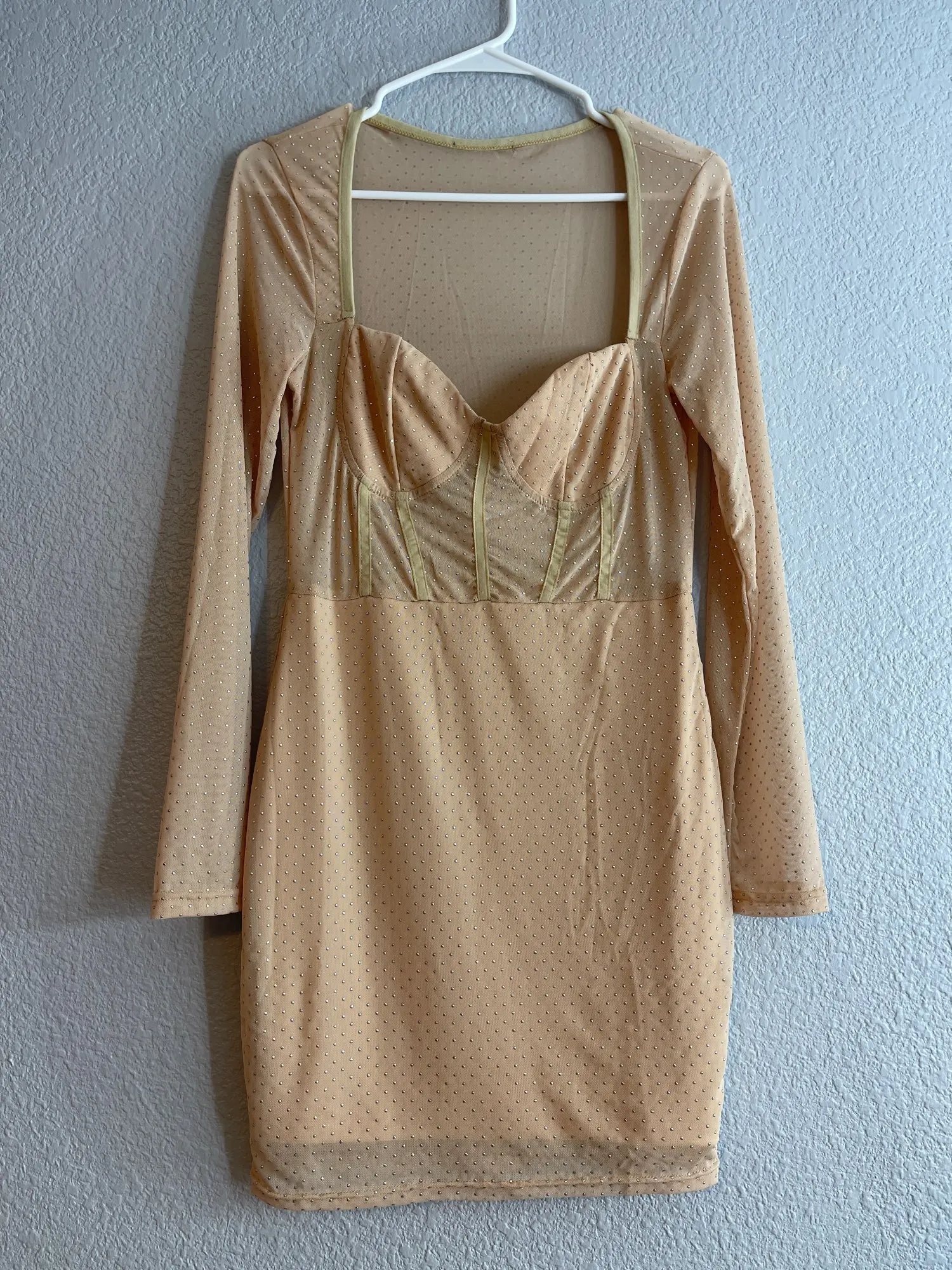 Studded Corset Long Sleeve Bodycon 