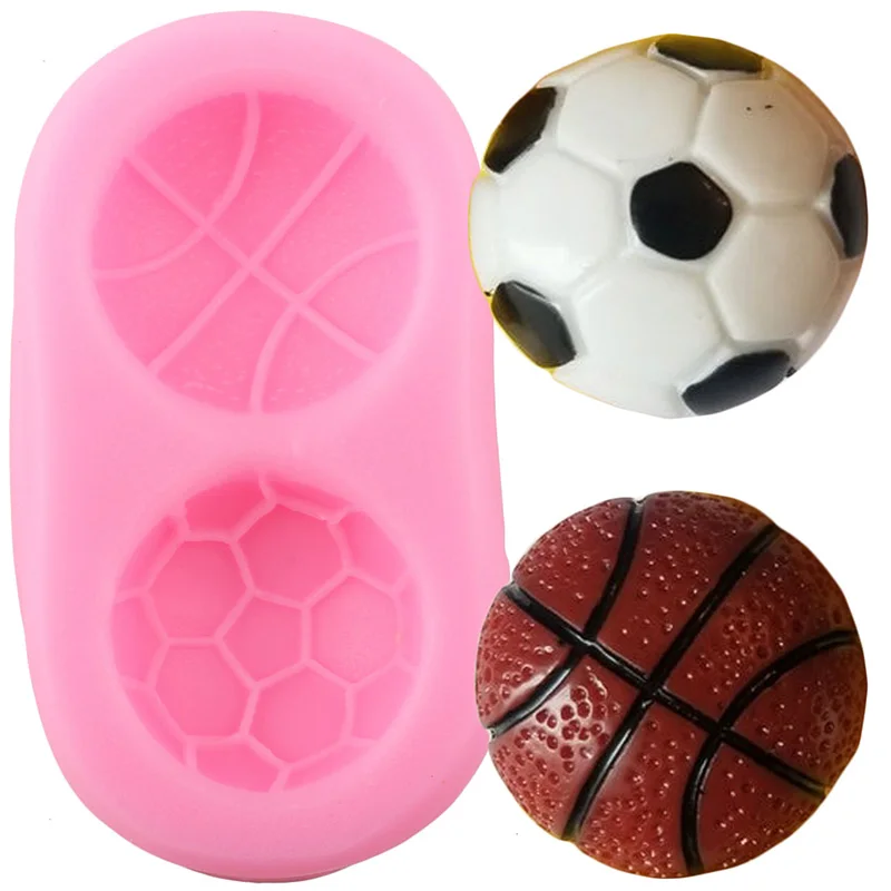 Football Silicone Molds Basketball Party Cupcake Topper Fondant Cake Decorating Tools Candy