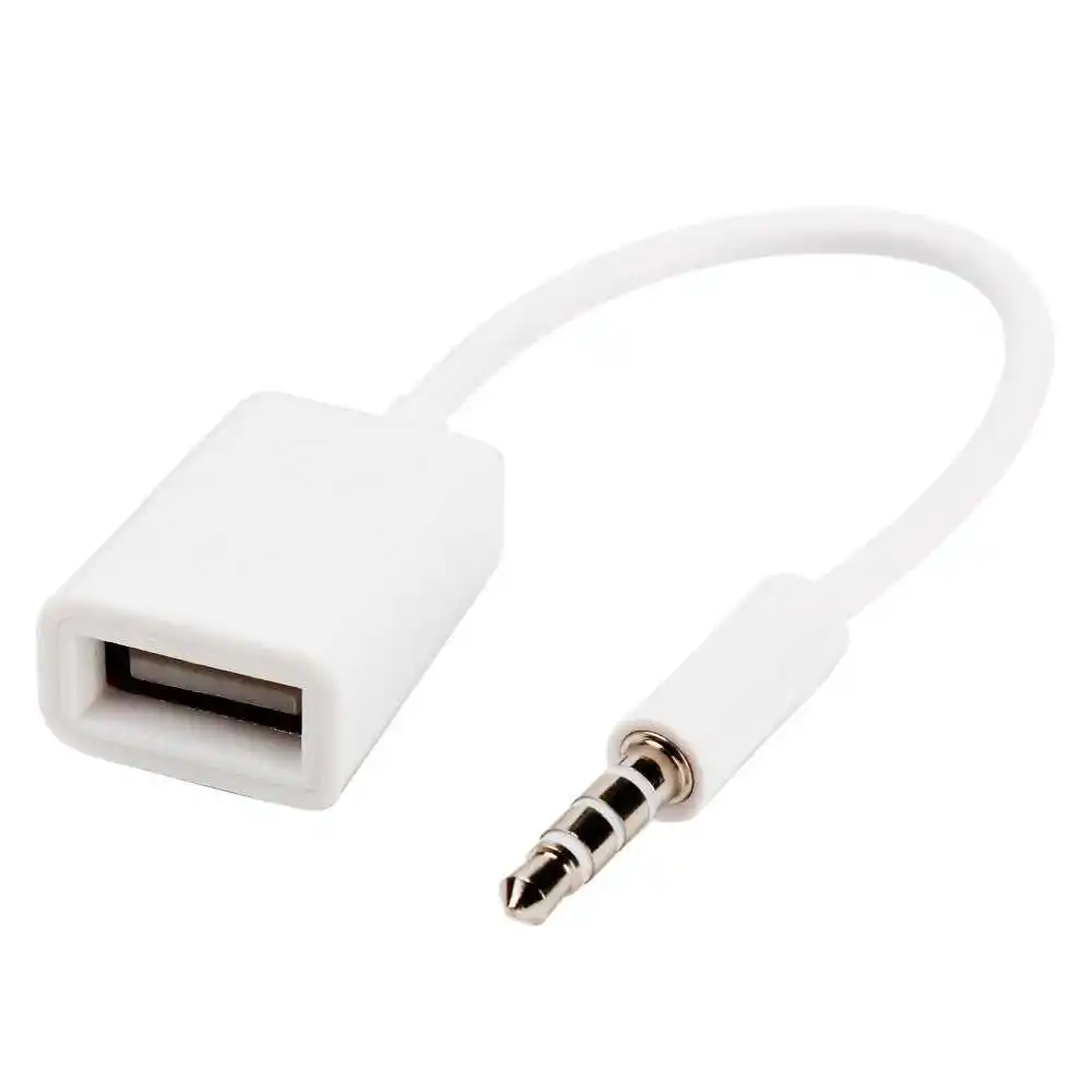 3 5 мм штекер Aux аудио разъем к USB 2 0 гнездовой адаптер конвертер кабель Белый для
