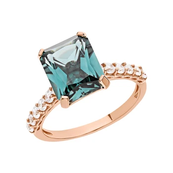 

Gold ring with quartz and cubic zirconia sunlight sample 585